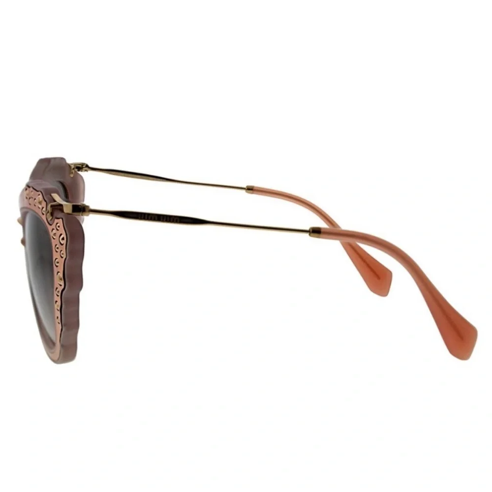 New Miu Miu MU04QS TV1-4K0 Matte Pink Butterfly Stone Frame Sunglasses Shades - Picture 5 of 15
